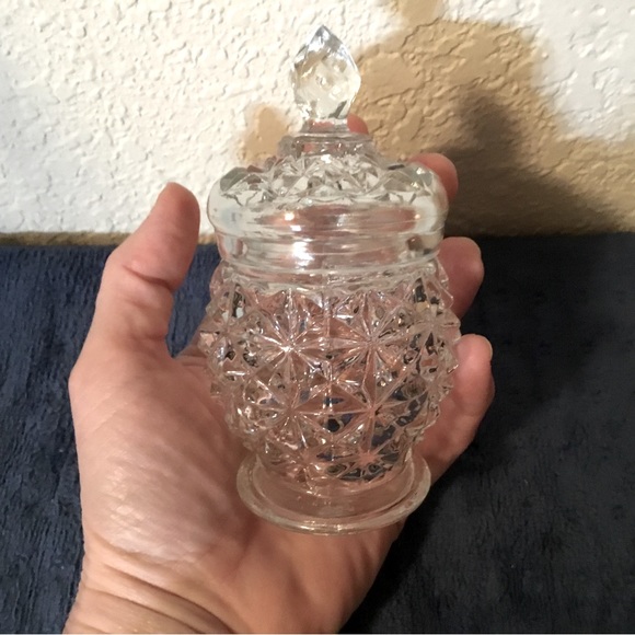💥3/$20 AVON CRYSTAL FACETS Cut Glass Jar with Lid - Picture 7 of 7
